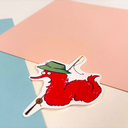Worm on a String Fishing Sticker