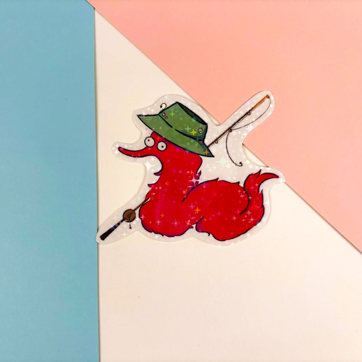 Worm on a String Fishing Sticker