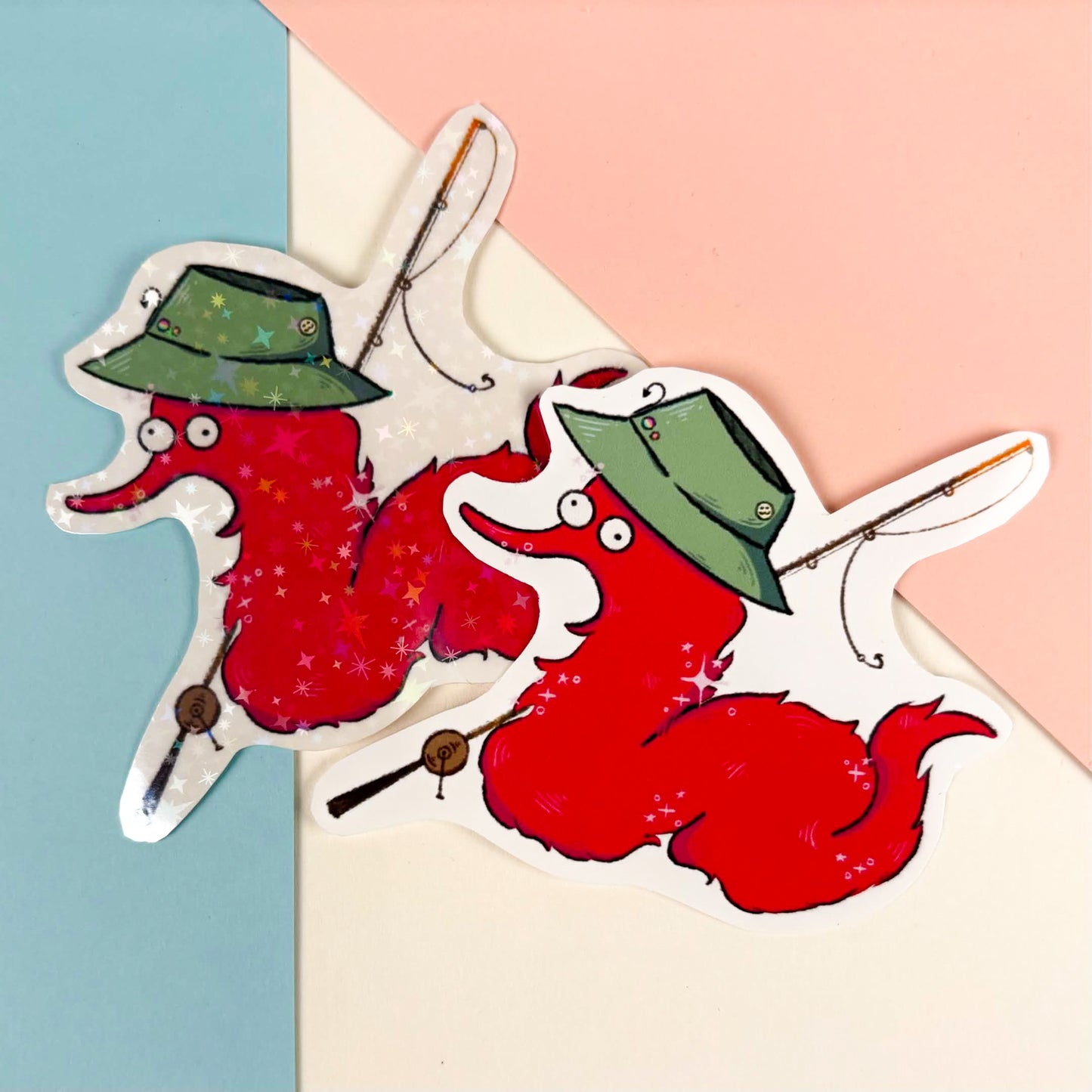 Worm on a String Fishing Sticker